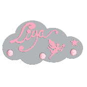 Porte Manteau Enfant - Forme Nuage - 3 Patères