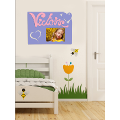 Cadre photo motif Cœur prénom personnalisé pour chambre d'enfant