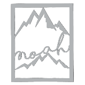 Cadre Déco gris, motif "montagnes" prénom personnalisé pour chambre d'enfant