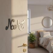 Plaque de Porte - motif Dino - Couleur Anthracite/Ecru