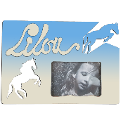 Cadre photo motif CHEVAL  prénom personnalisé pour chambre d'enfant