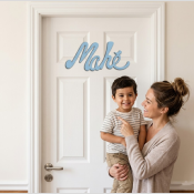 Plaque de porte sans motif Nouvelle Palette couleur Bleu Poudre