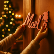 Plaque de porte Père Noël avec Prénom