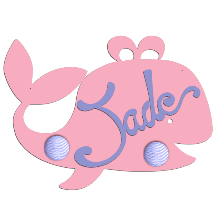 Porte Manteau Enfant - Forme Baleine - 2 Patères