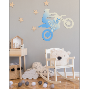 Plaque de porte en bois forme Motocross pour enfant couleur au choix  Prénom Personnalisable