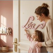 Nouvelle Plaque de Porte - Motif Fée - Couleur Pastel Petal