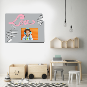 Cadre photo motif MUSIQUE prénom personnalisé pour chambre d'enfant