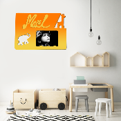 Cadre photo motif SAVANE prénom personnalisé pour chambre d'enfant