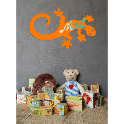Plaque de porte en bois forme Salamandre pour enfant couleur au choix prénom personnalisable