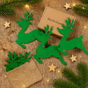 Déco Noël Cerf vert paillette