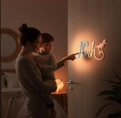 Plaque de Porte - motif Dino - Couleur Bleu/Ecru