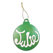 Boule de Noël verte avec Prénom