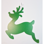 Déco Noël Cerf vert paillette