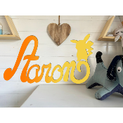 Plaque de porte en bois, motif Pikachu, Prénom personnalisable