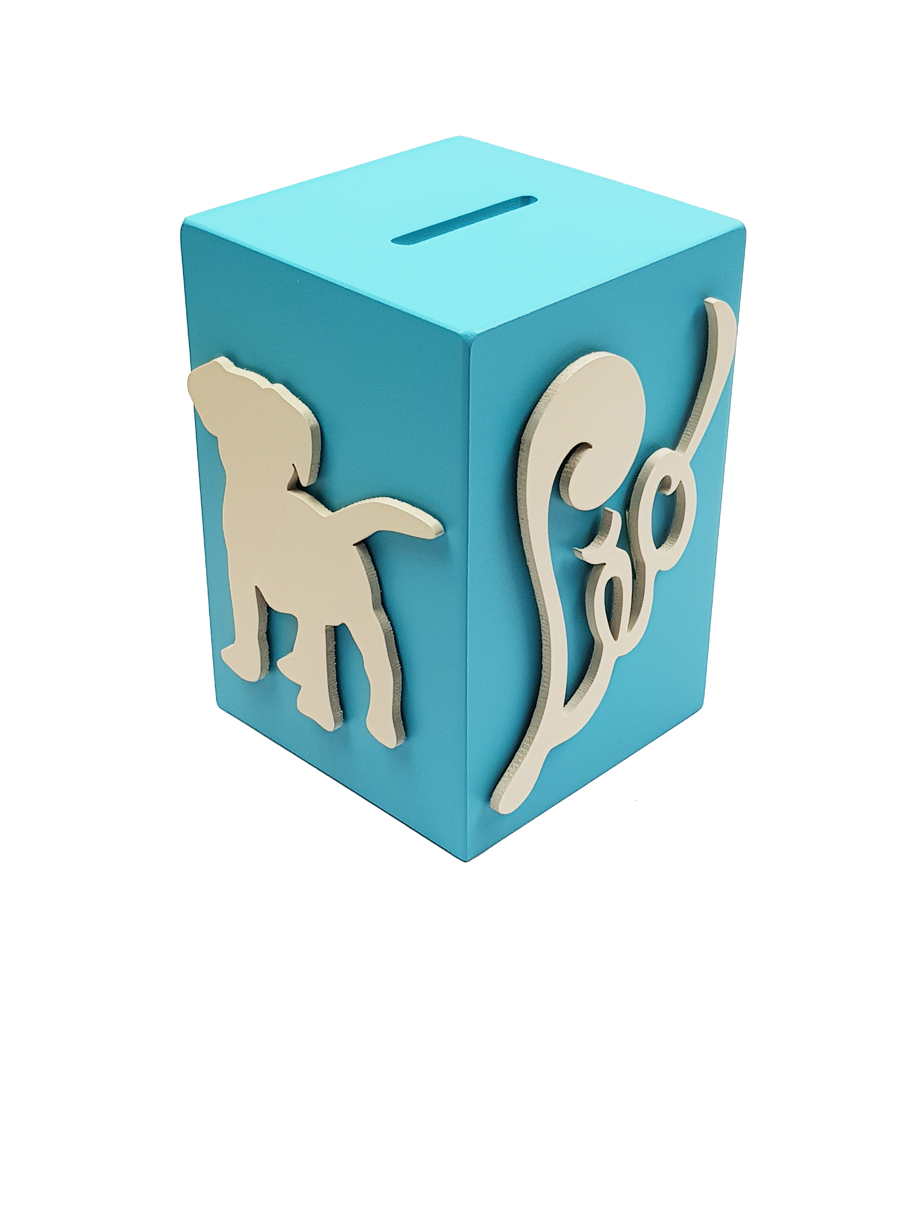 Tirelire pour Enfant - Motif Chien - Couleur Turquoise