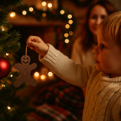 Déco sapin forme Bonhomme Pain d'épice