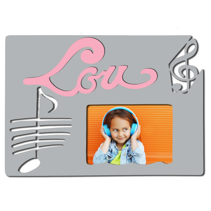 Cadre photo motif MUSIQUE prénom personnalisé pour chambre d'enfant