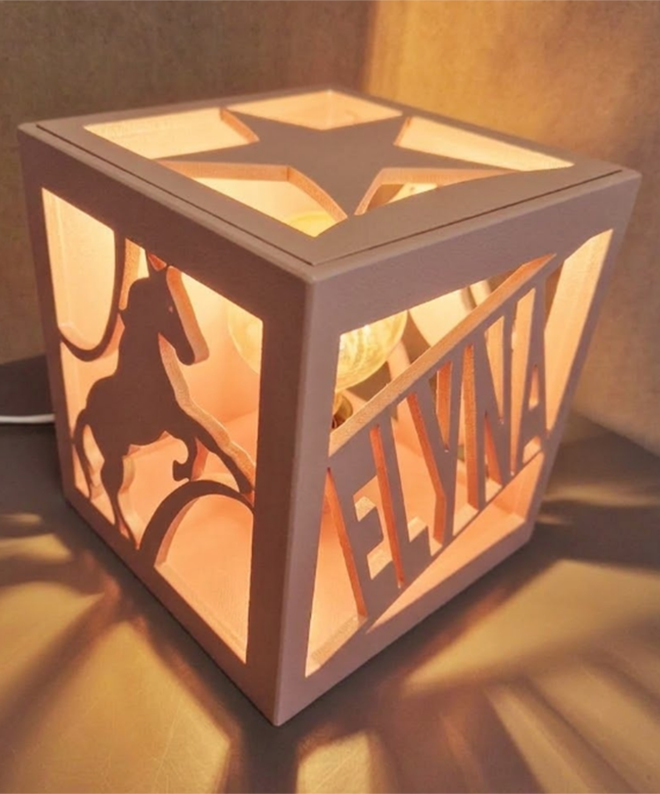 Lampe cube Nouvelle Couleur Rose Taupe