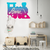 Porte Manteau Personnalisé - Forme Train - 2 Patères