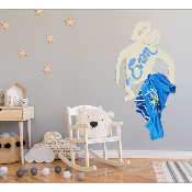 Porte Manteau Enfant - Forme Singe - 2 patères