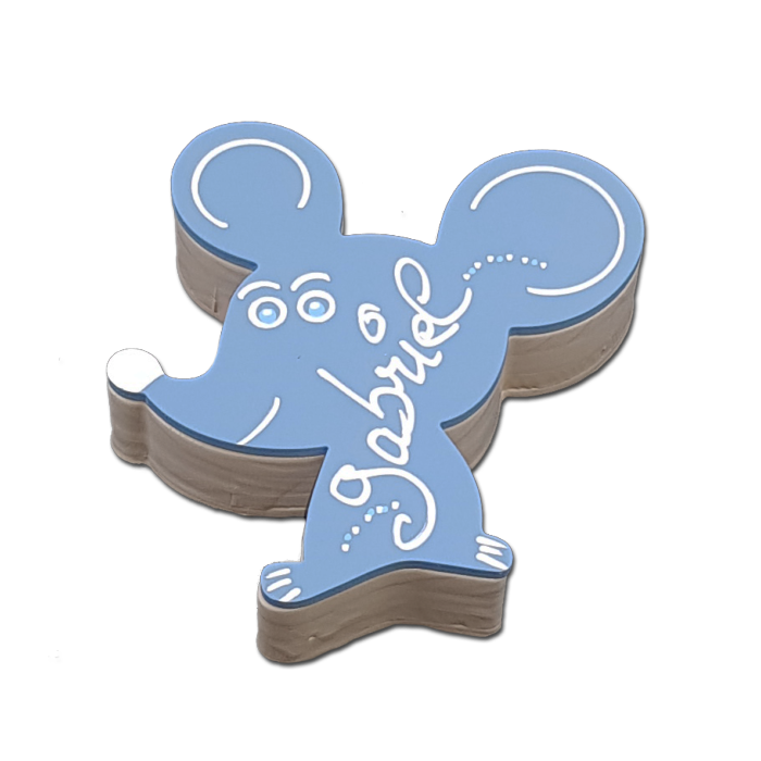 Boîte à dents de lait "La Souris" couleur bleue prénom personnalisable