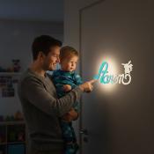 Plaque de Porte Personnalisée en Bois - Motif Pikachu - Couleur Turquoise/Ecru