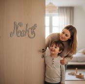 Plaque de Porte - motif Dino - Couleur Mastic