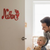 Plaque de Porte - motif Pirate - Couleur Rouge