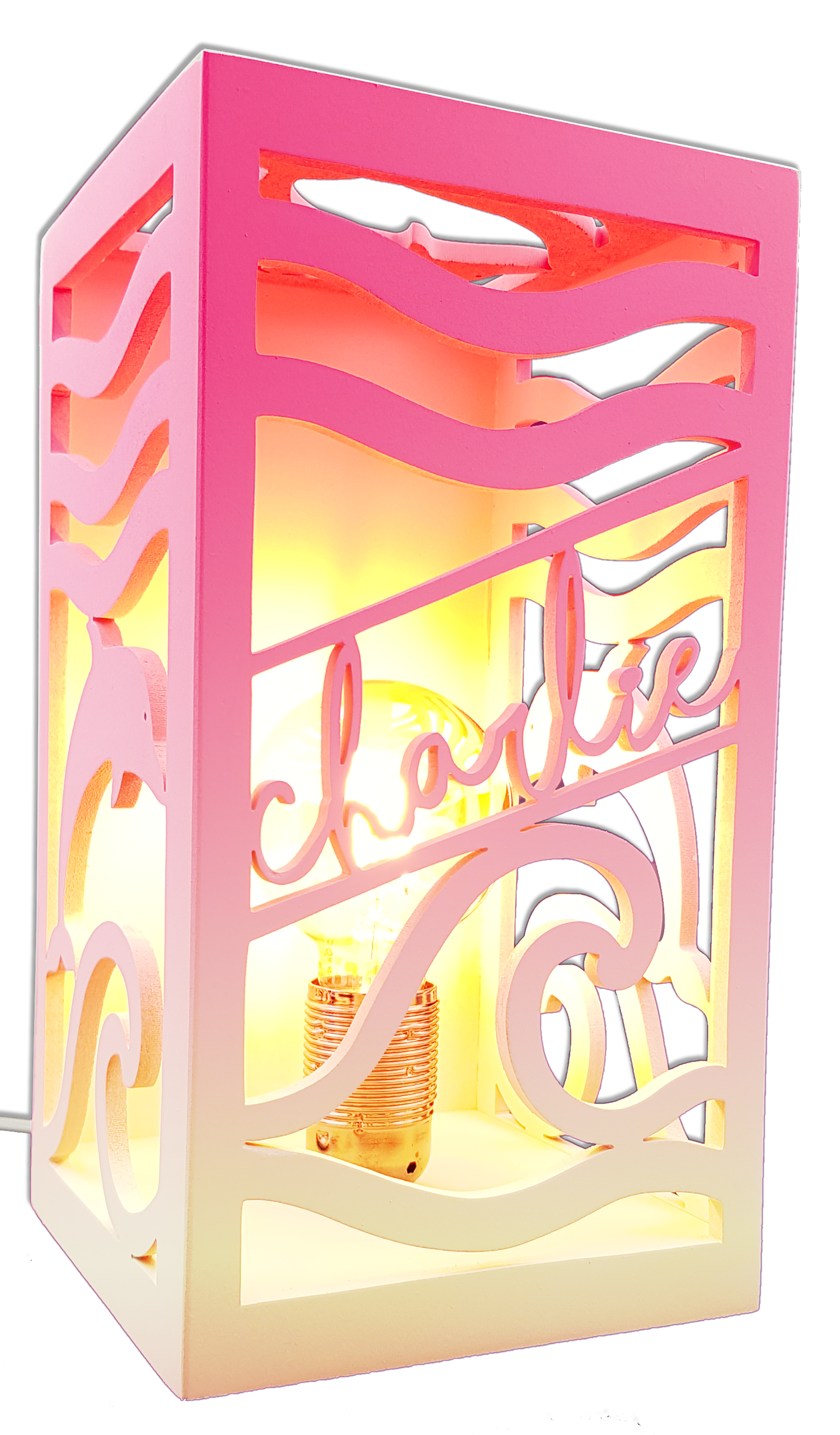 Lampe colonne personnalise en bois