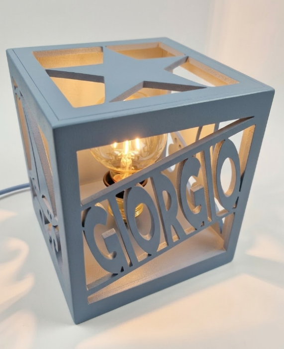 Lampe cube Nouvelle Couleur Bleu Poudre