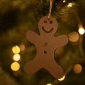 Déco sapin forme Bonhomme Pain d'épice