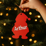 Père Noël 4 déco sapin avec Prénom