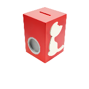 Tirelire en Bois pour Garçon - Motif Chat - Couleur Rouge