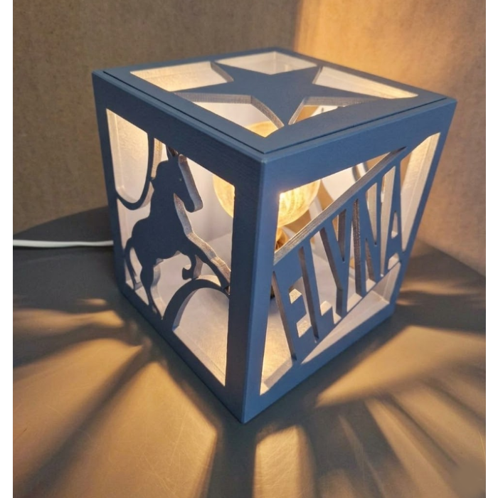 Lampe cube Nouvelle Couleur Ardoise Bleue