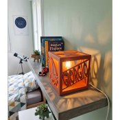 Lampe cube Nouvelle Couleur Bois de Cannelle