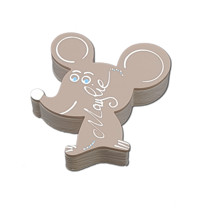 Boîte à dents de lait "La Souris" couleur mastic prénom personnalisable
