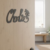 Plaque de Porte Personnalisée Enfant - Motif Mickey - Couleur Anthracite