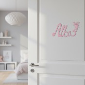 Plaque de Porte - Motif Fée - Couleur Lilas