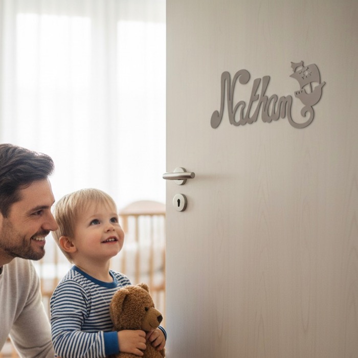 Plaque de Porte - motif Pirate - Couleur Mastic