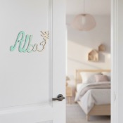 Plaque de Porte - Motif Fée - Couleur Vert/Ecru