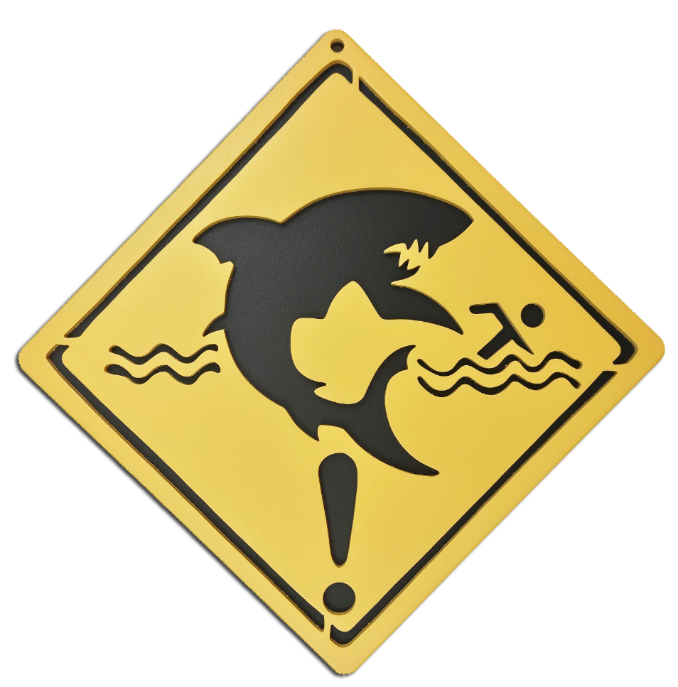 Plaque Signaltique Surf - Chambre d'Enfant - motif Requin