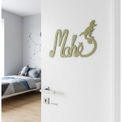 Nouvelle Plaque de Porte - Motif Dino - Couleur Feuille de Palmier