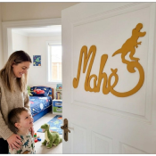 Nouvelle Plaque de Porte - Motif Dino - Couleur Or Tournesol