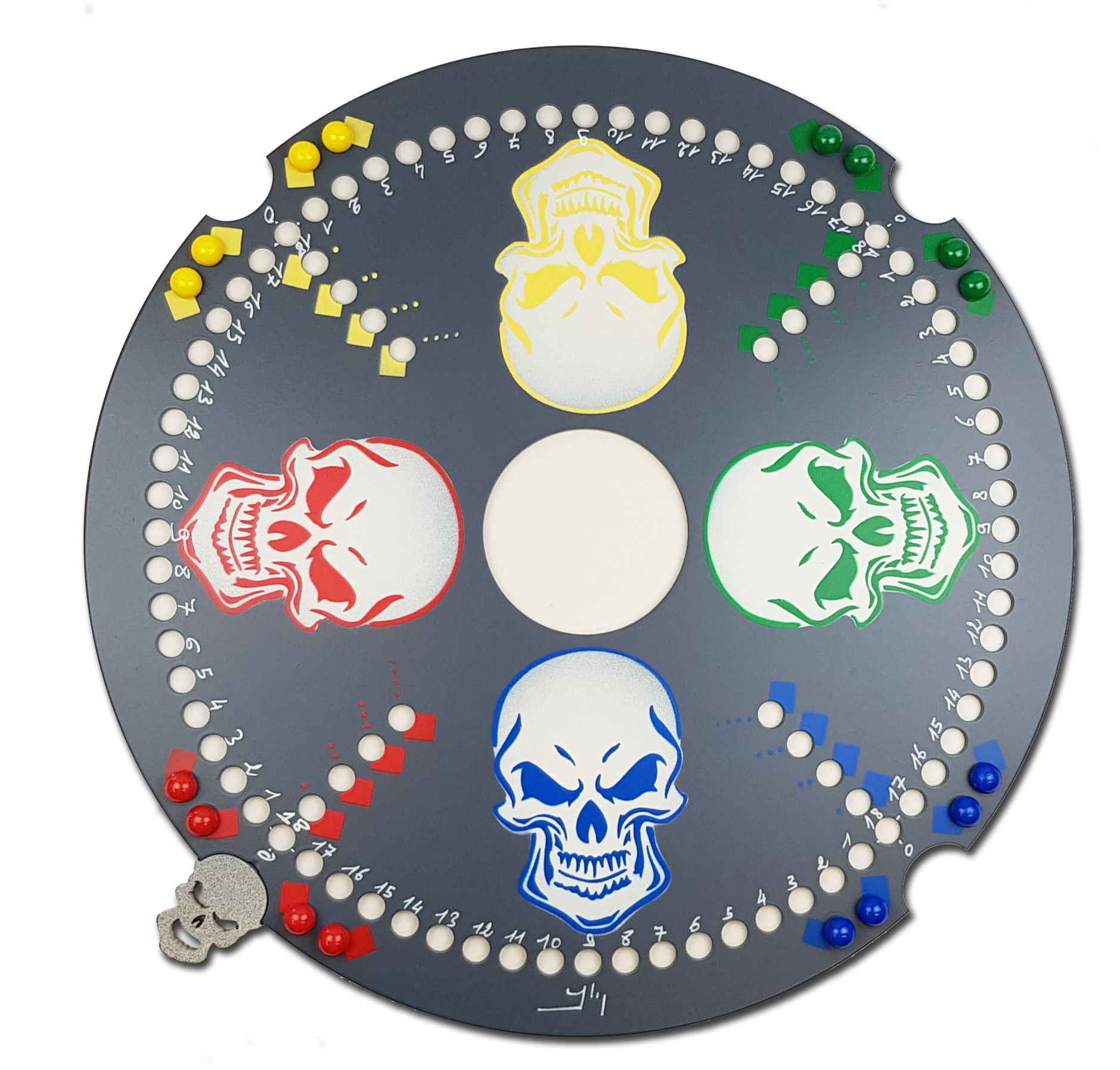 Jeu de Tock 4 joueurs motif Tte de mort 