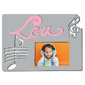 Cadre photo motif MUSIQUE prénom personnalisé pour chambre d'enfant