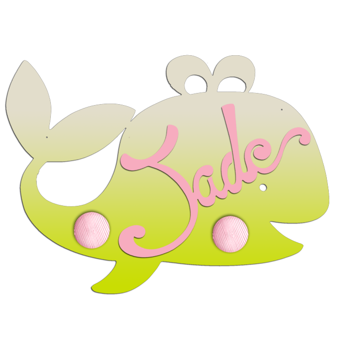 Porte Manteau Enfant - Forme Baleine - 2 Patères