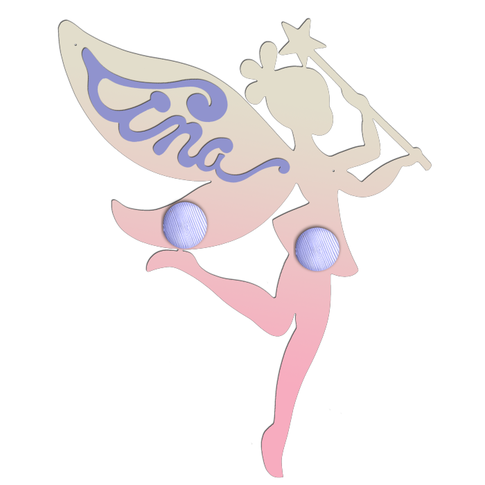Porte Manteau Enfant - Forme Fée - 2 patères