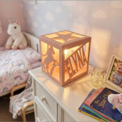 Lampe cube Nouvelle Couleur Rose Taupe
