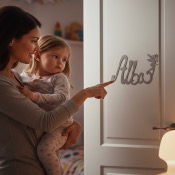 Plaque de Porte - Motif Fée - Couleur Mastic