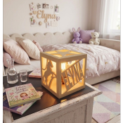 Lampe cube Nouvelle Couleur Chêne Pâle